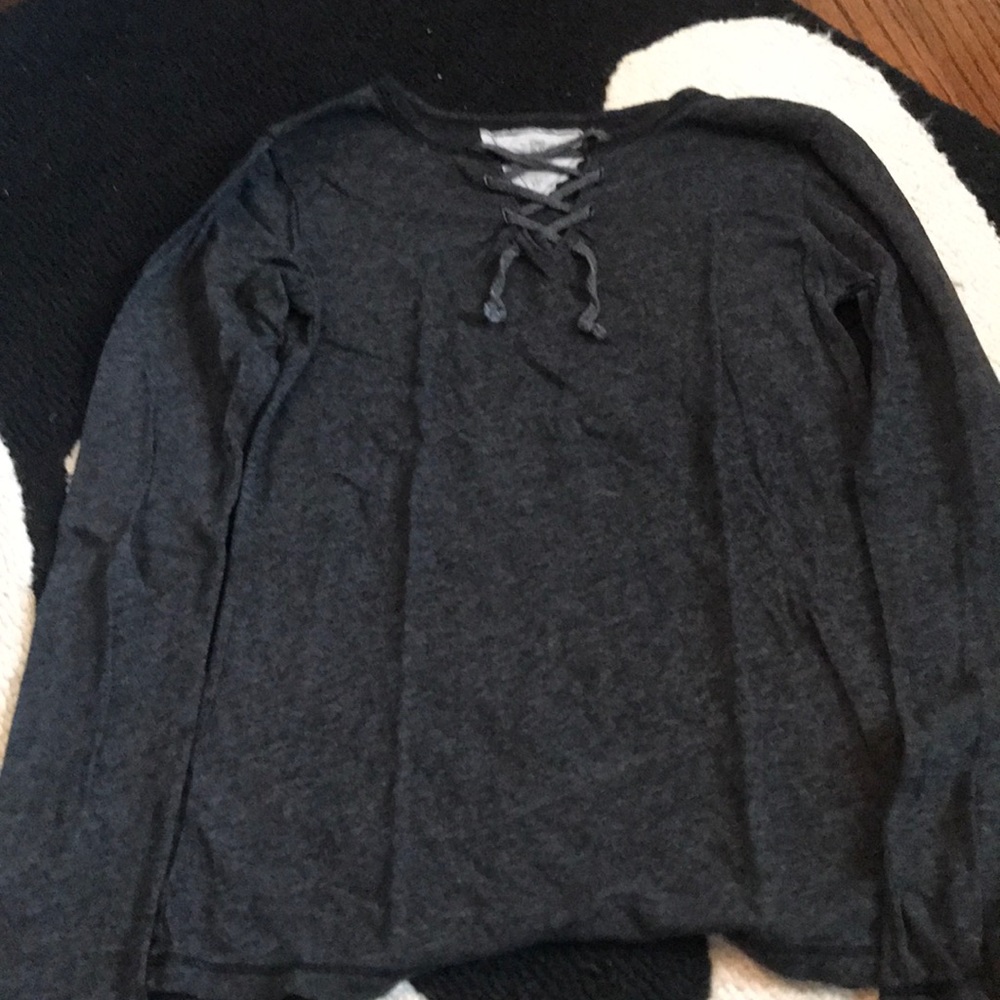 Grey T2love lace up long sleeve for tweens.